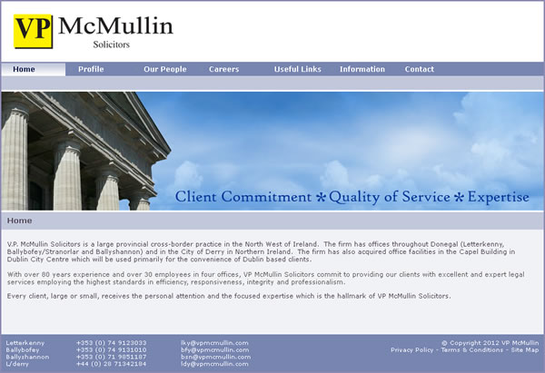 V.P. McMullin Solicitors Website Design