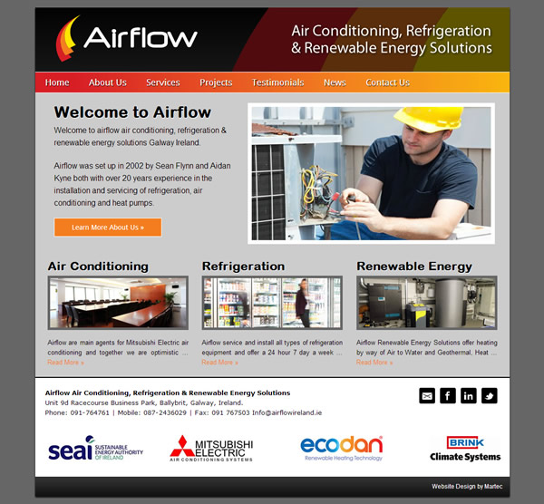 AirFlow Galway Web Site Design
