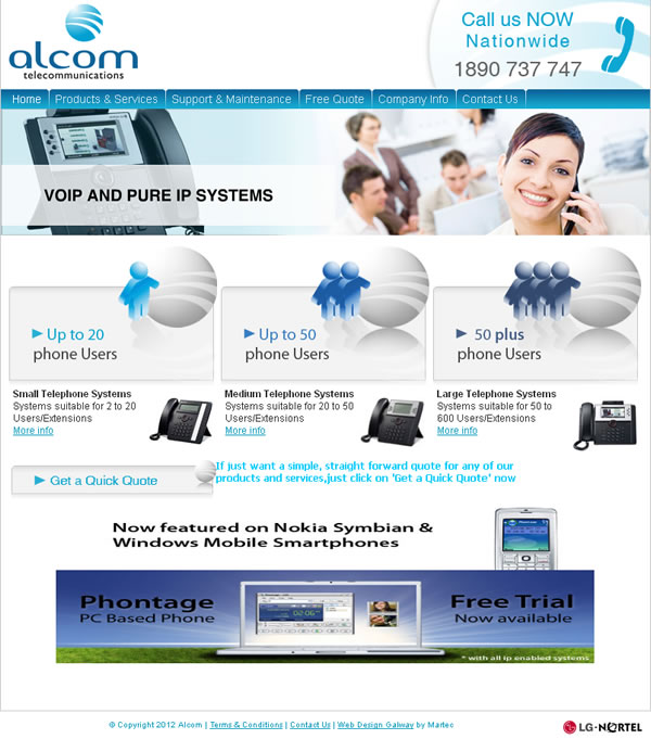 Alcom Telecom Galway Website Design