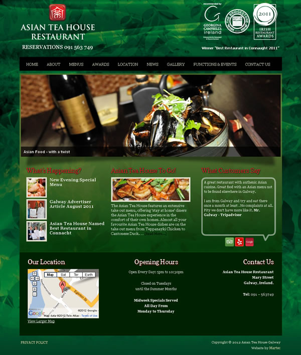 Asian Tea House Restaurant Website Design