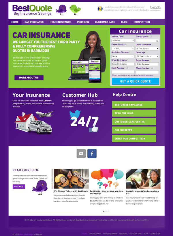 Best Quote Insurance Savings Website Development