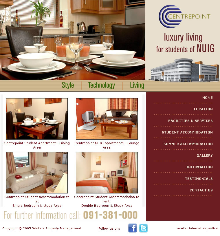 Centerpoint Galway Student Accommodation Website Design