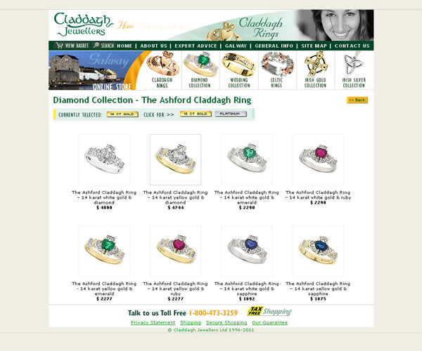 Claddagh Jewellers Ecommerce Website