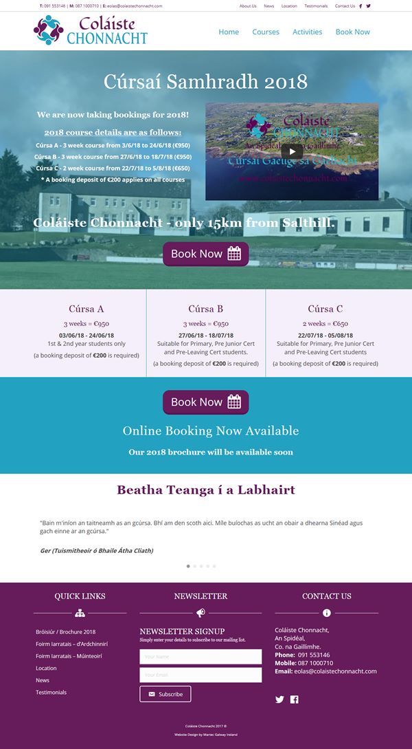 Colaiste Chonnacht Web Design Galway