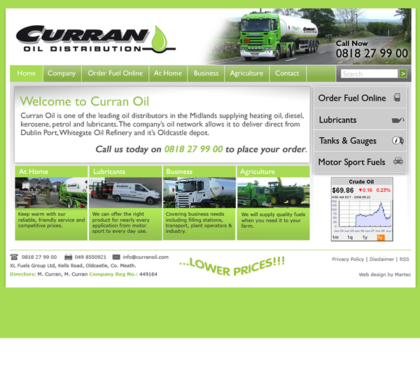 Curran Oil Meath Website Design