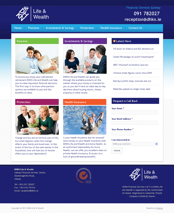 DHKN Financial Services Galway Website Design