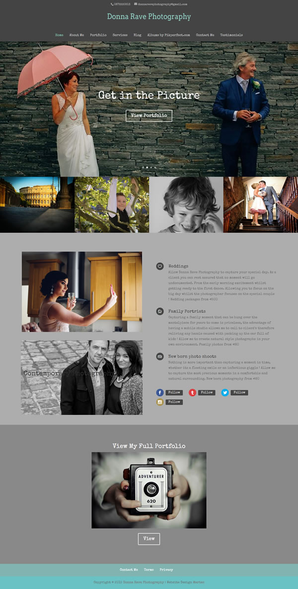 Donna Rave Photography Portfolio Website Design Ireland