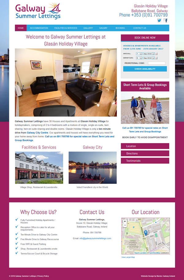 Galway Student Lettings Galway Web Site Design & Logo