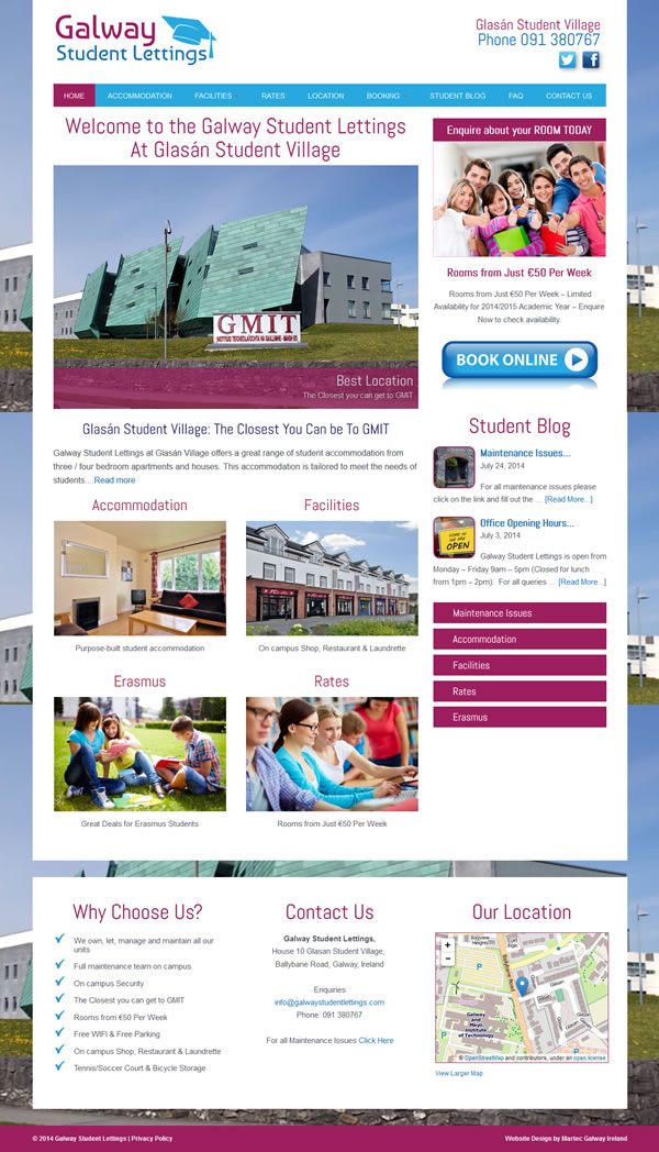 Galway Student Lettings Logo & Website Design