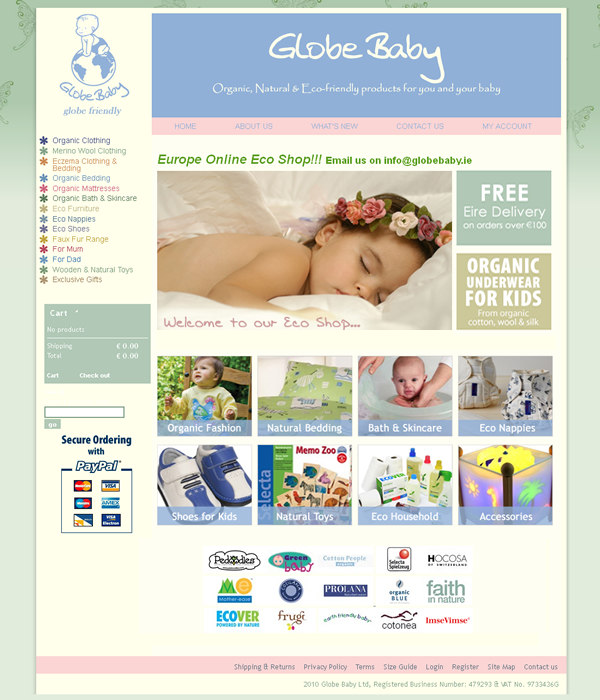Globebaby Logo and Ecommerce Website Design