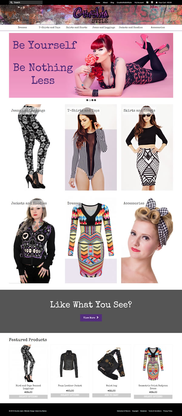 Grushie style Fashion Ecommerce Web Site Design Dublin