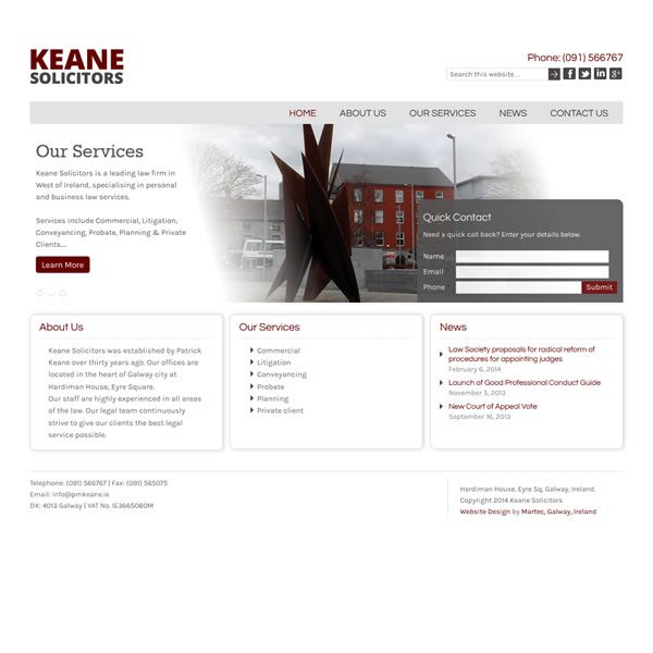 Keane Solicitors Galway Logo & Web Design