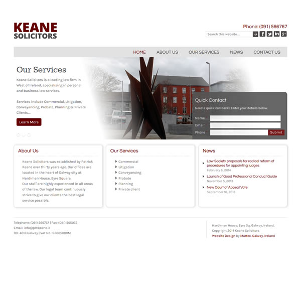 Keane Solicitors Galway Logo & Web Design