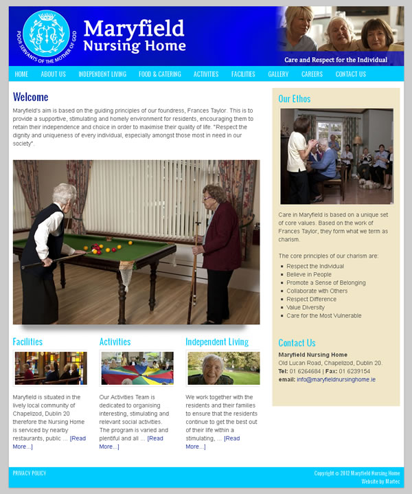 Maryfield Nursing Home Website Design - Web Design Galway Martec ... Maryfield Nursing Home Website Design Maryfield Nursing Home Website Design - Web Design Galway Martec ... Maryfield Nursing Home Website Design