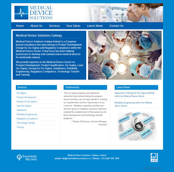 Medical Device Solutions Website Galway