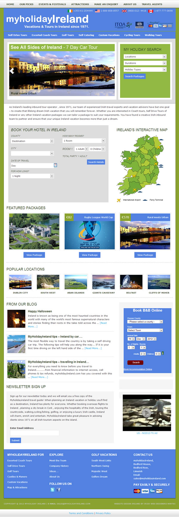 My Holiday Ireland Website Design