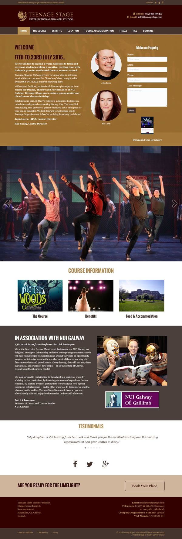 Teenage Stage Galway Logo & Website Design Ireland