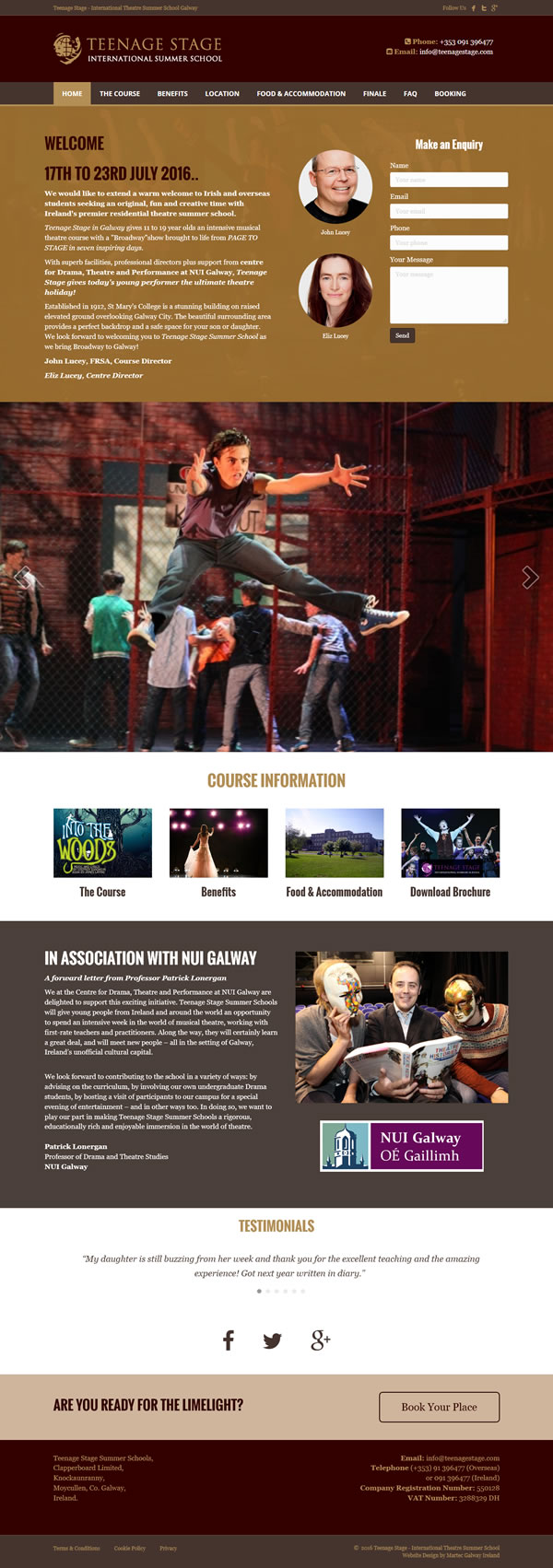 Teenage Stage Galway Logo & Website Design Ireland