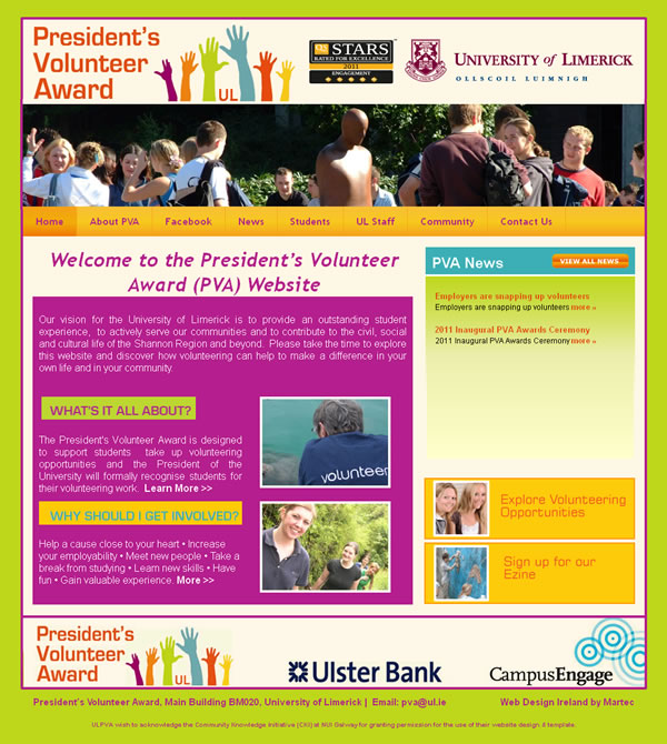 University of Limerick PVA Website Design