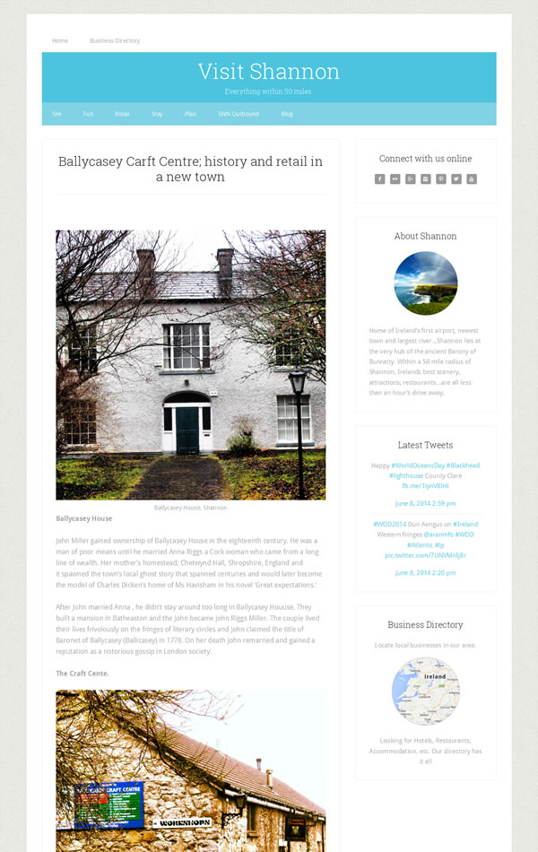 Visit Shannon Tourist Website Design